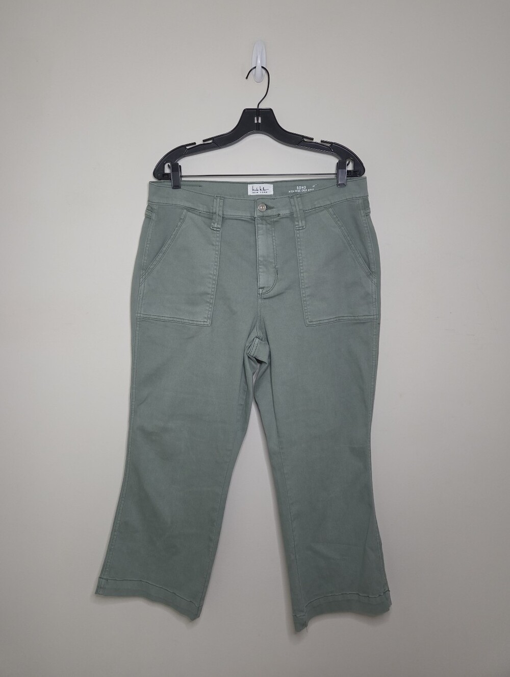 Women's Nicole Miller Green Soho High Rise Crop Boot Pants Sz 16W
